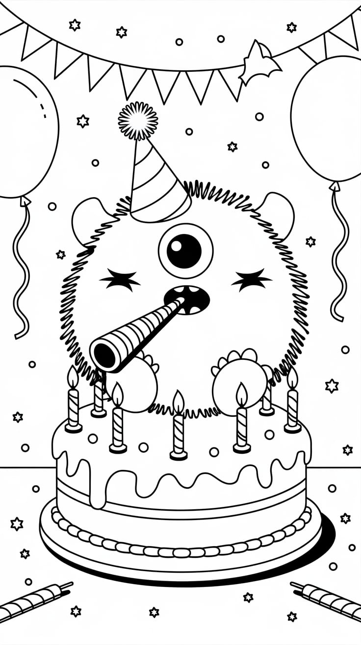 coloring pages birthday party
