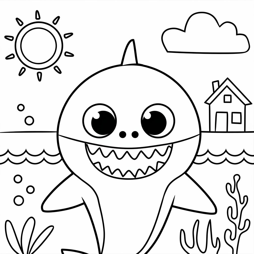 baby shark printable coloring pages