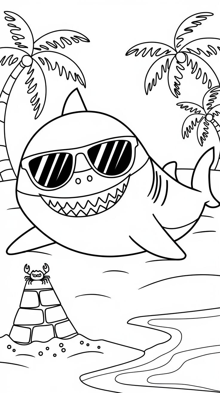 coloring pages sharks printable
