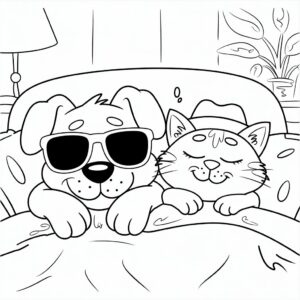 cat and dog coloring pages