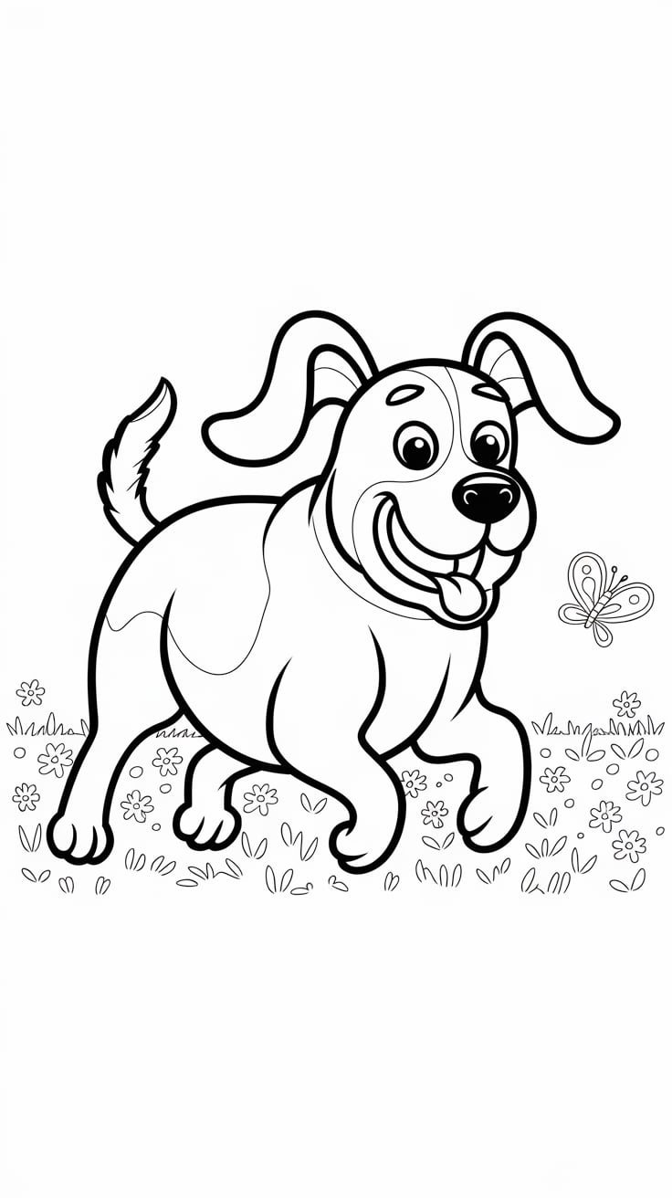 coloring page of a dog