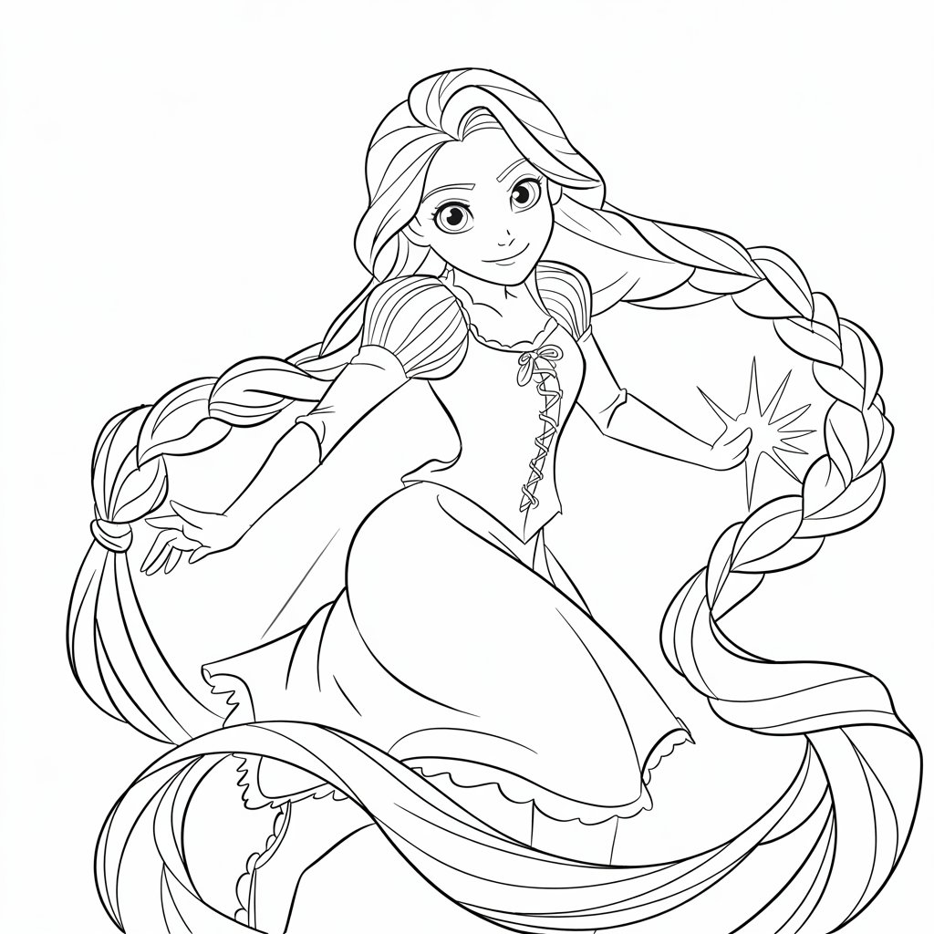 rapunzel tangled coloring pages