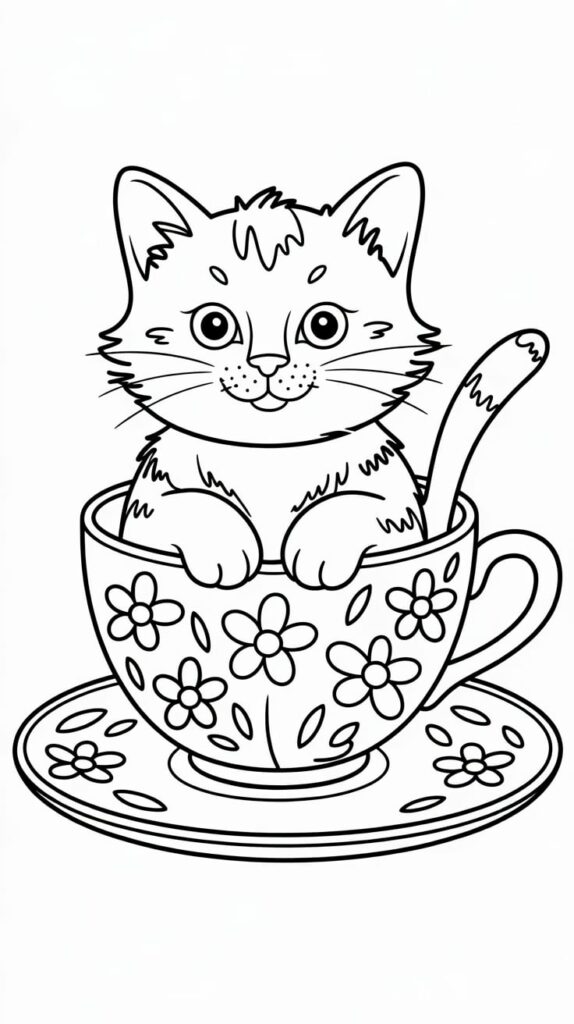 cat printable coloring pages
