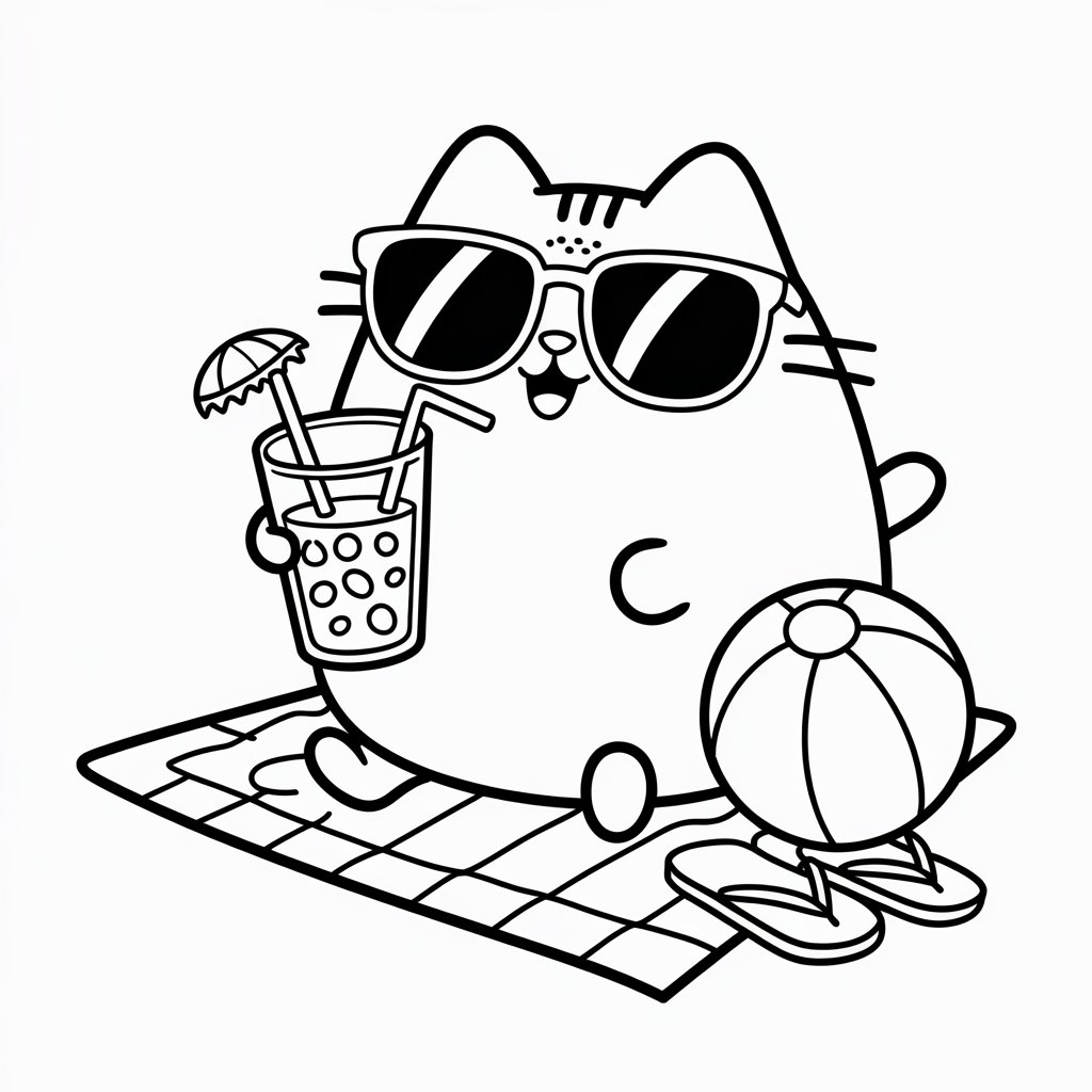 pusheen cat coloring pages