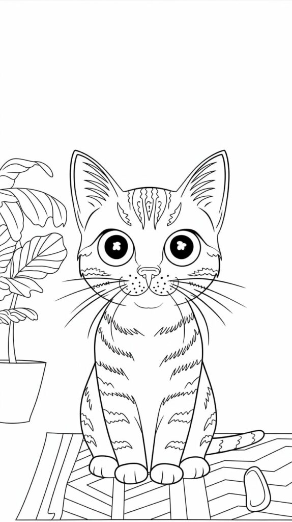 cat coloring pages realistic