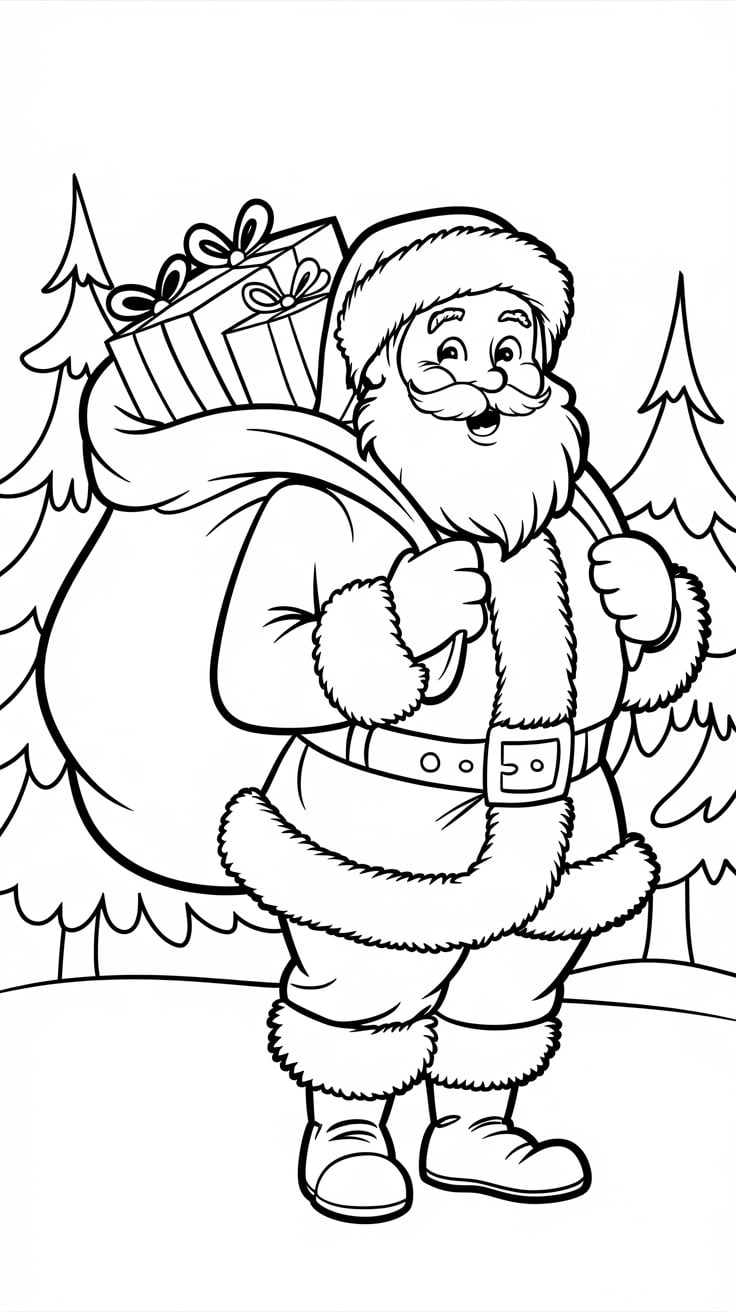 coloring pages of santa