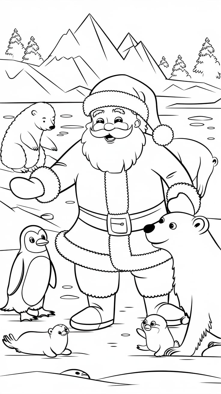 christmas santa coloring pages