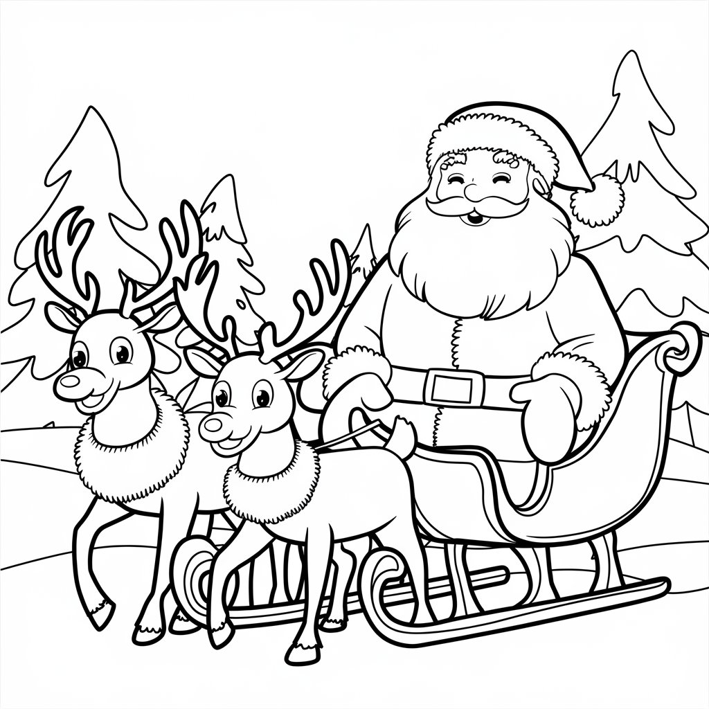 coloring page santa