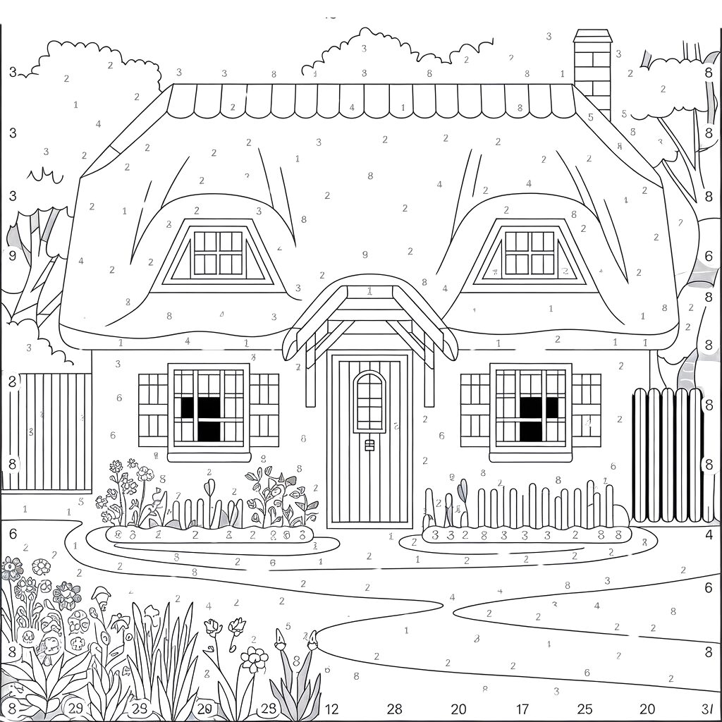 color by number coloring page