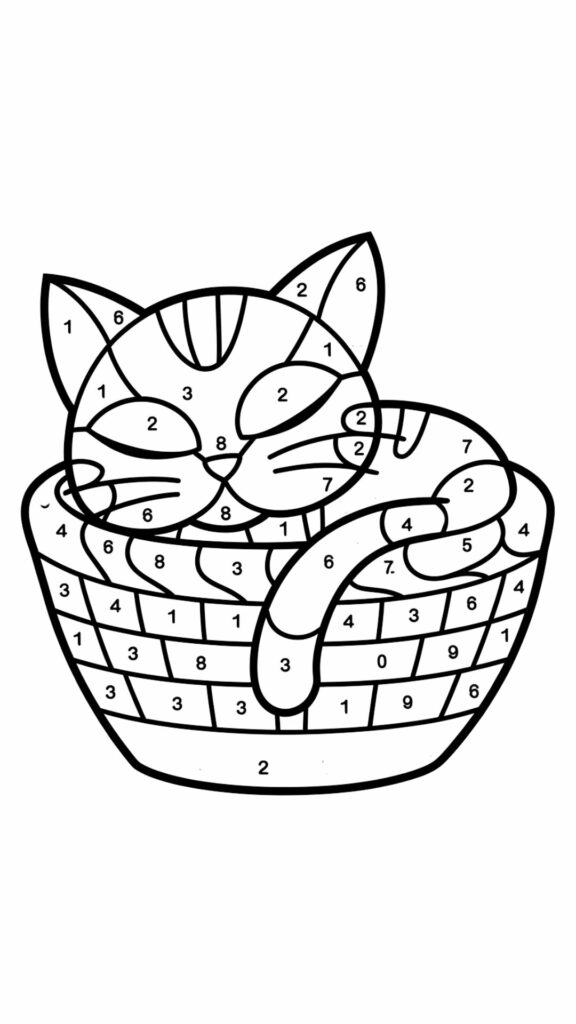 color by number coloring pages free