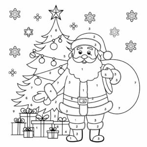 color by number christmas pages