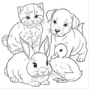 free printable cute baby animal coloring pages