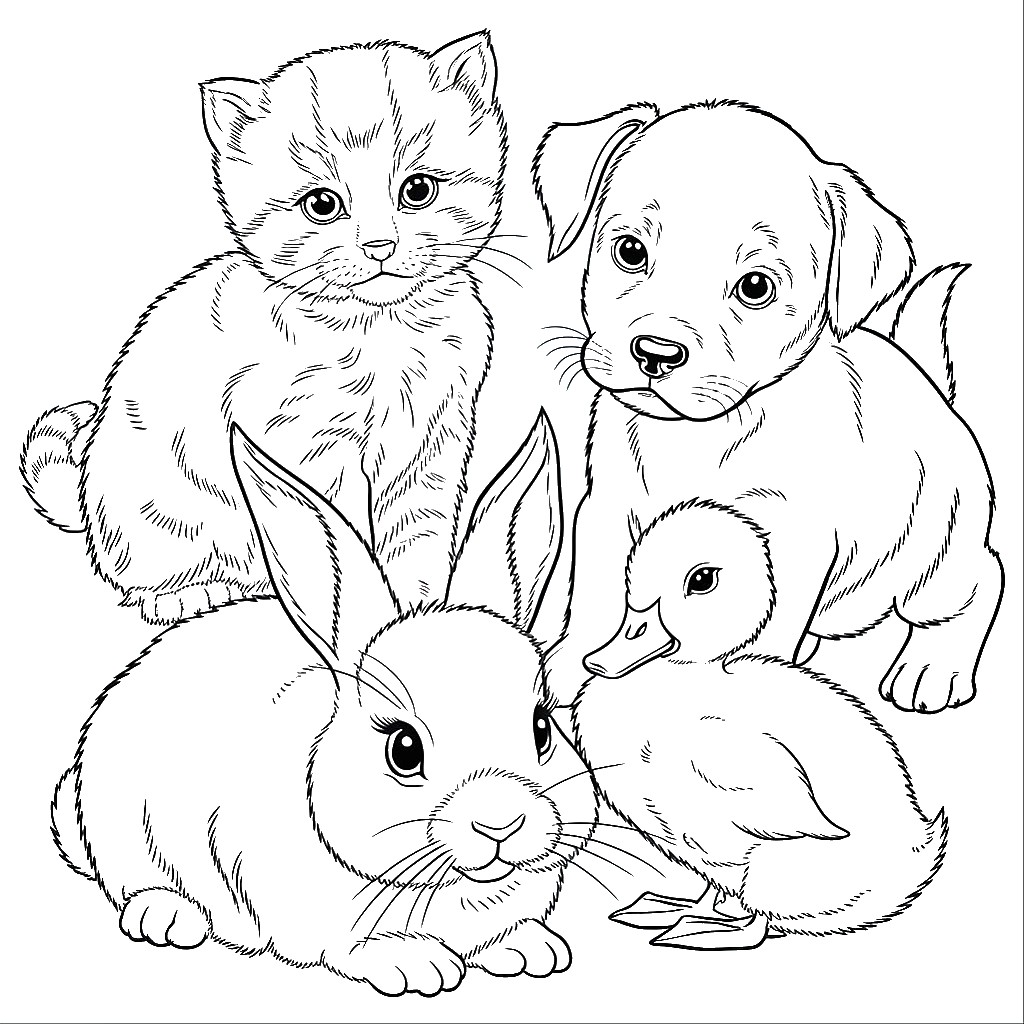 free printable cute baby animal coloring pages