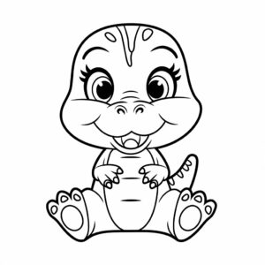 baby coloring page dino