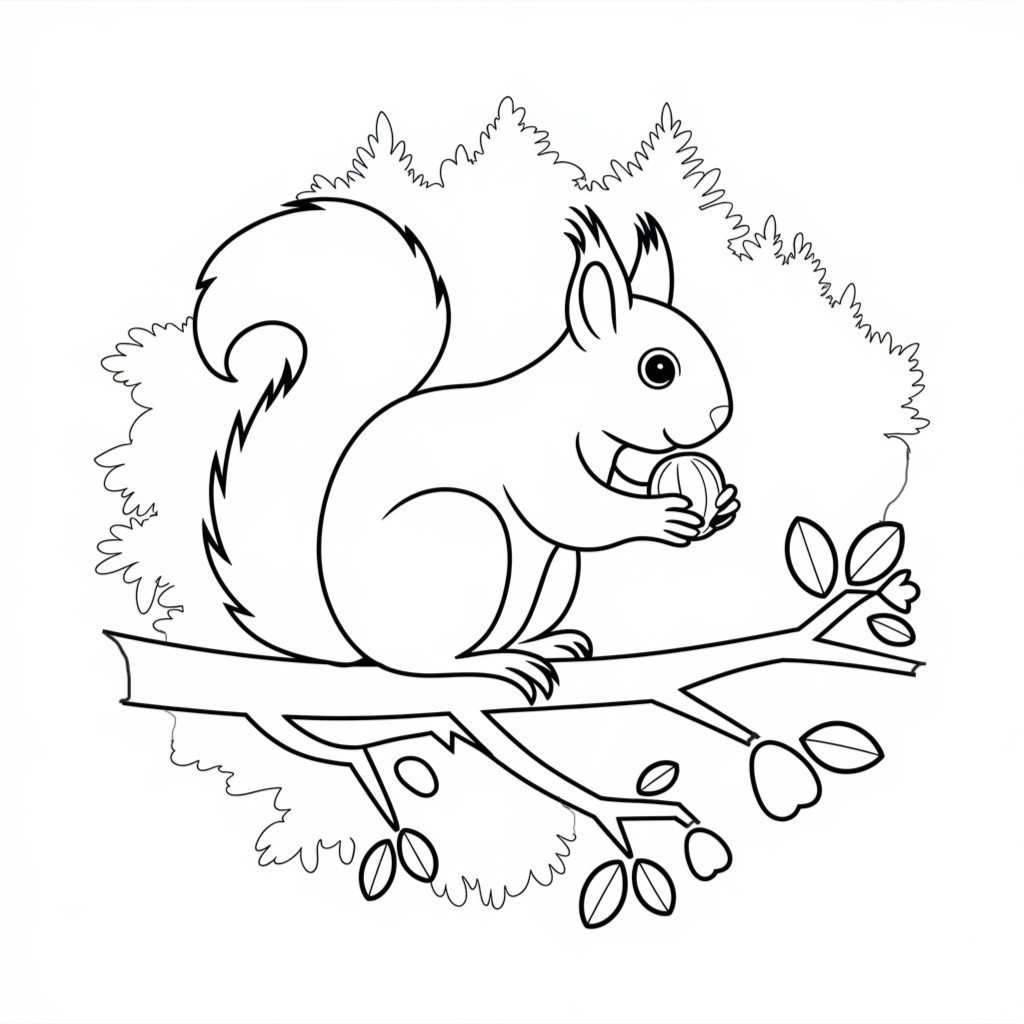 squirrel coloring page