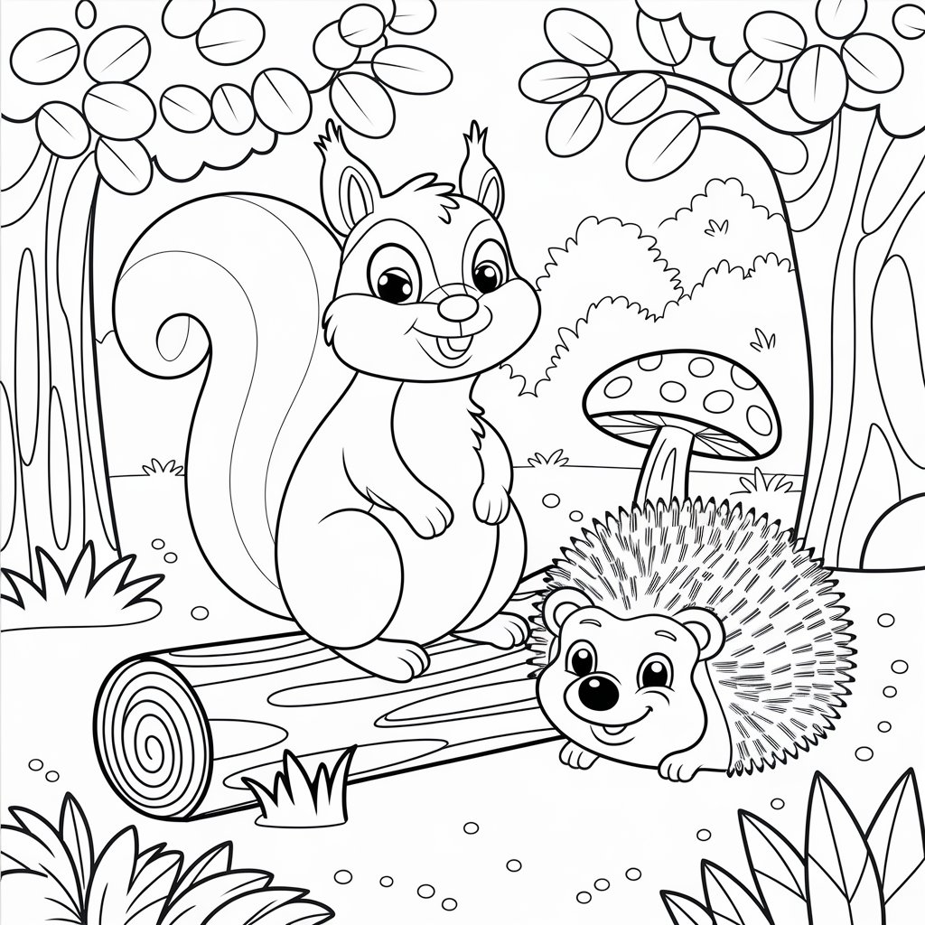 coloring pages of squirrels