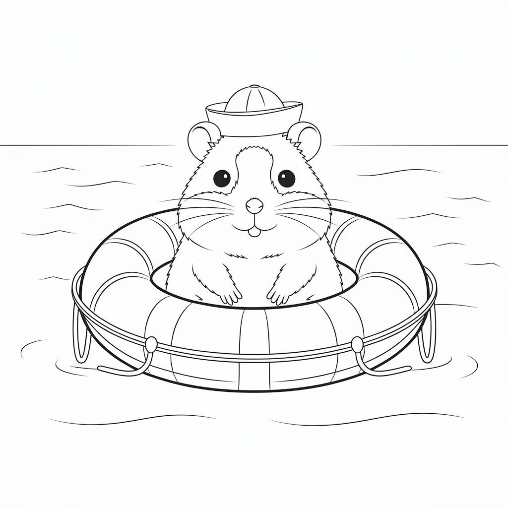 coloring page of a hamster