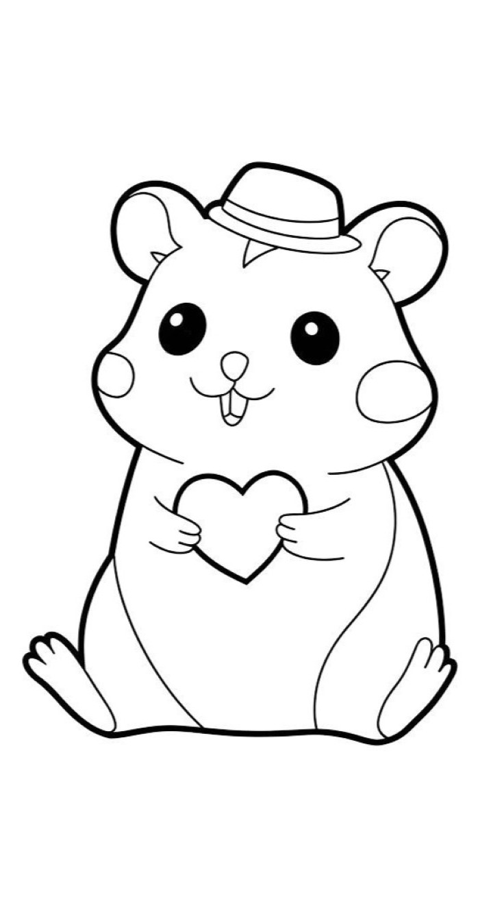 cute realistic hamster coloring pages