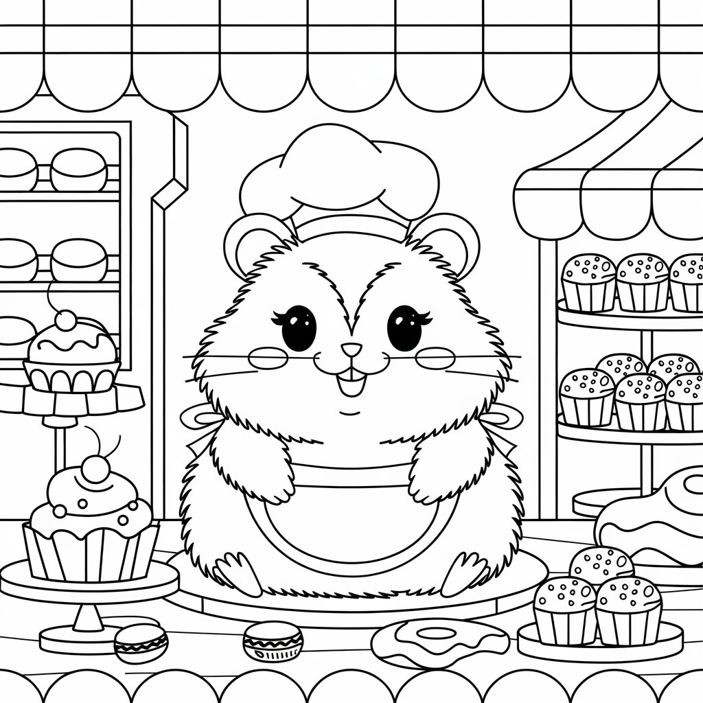 hamster printable coloring pages