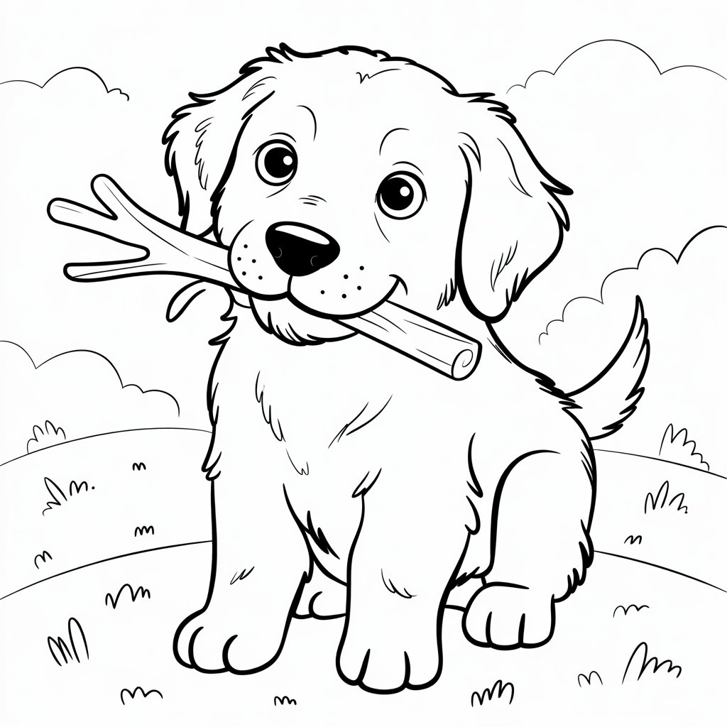adorable puppy coloring pages