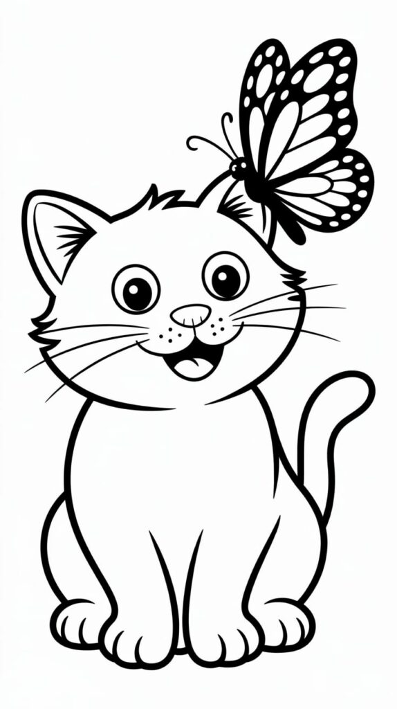 coloring pages of cute cats