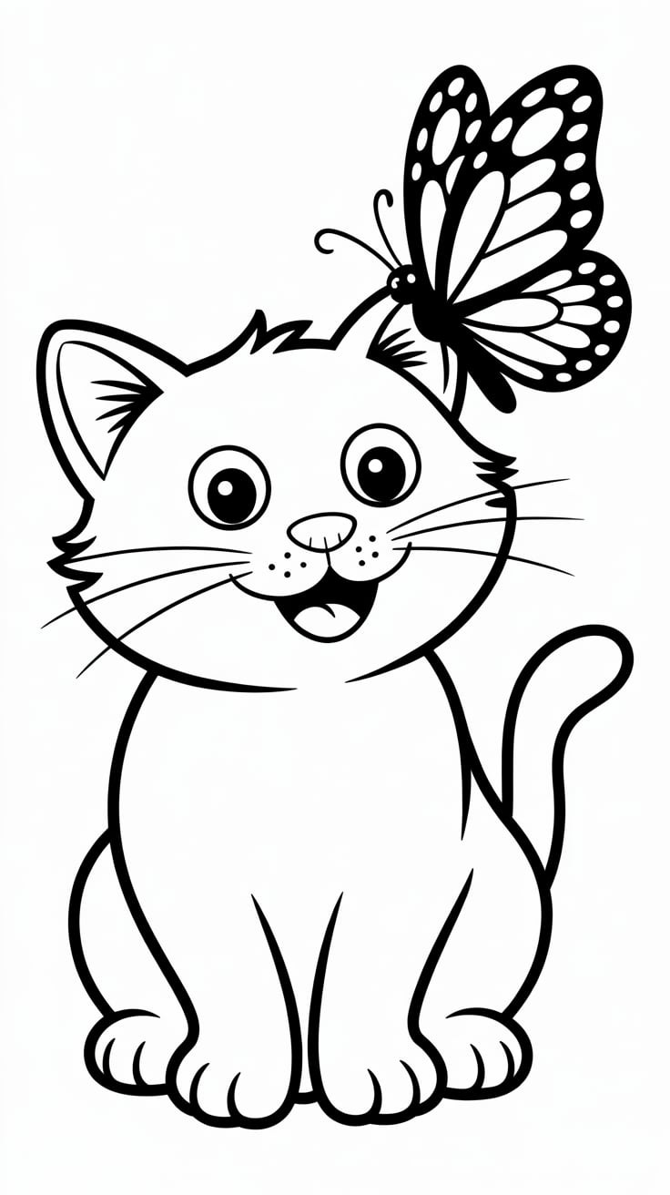 coloring pages of cute cats
