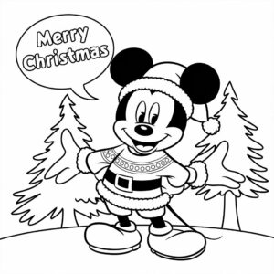 mickey christmas coloring pages