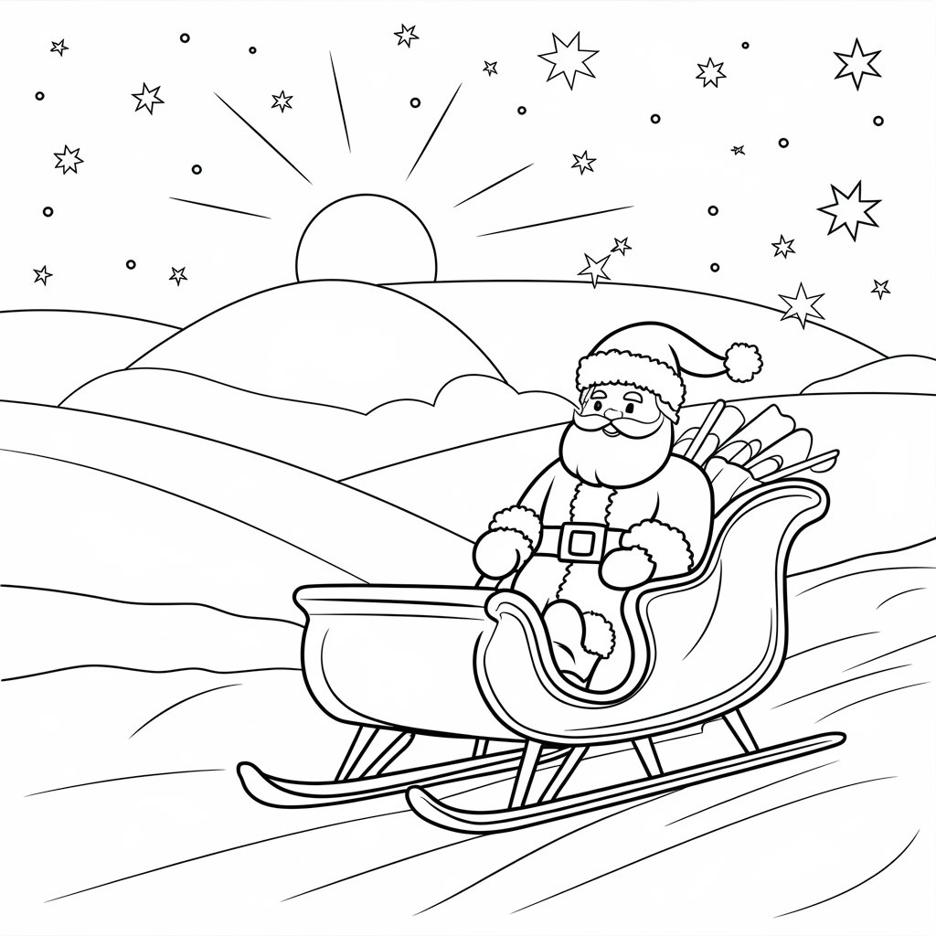 santa coloring pages printable