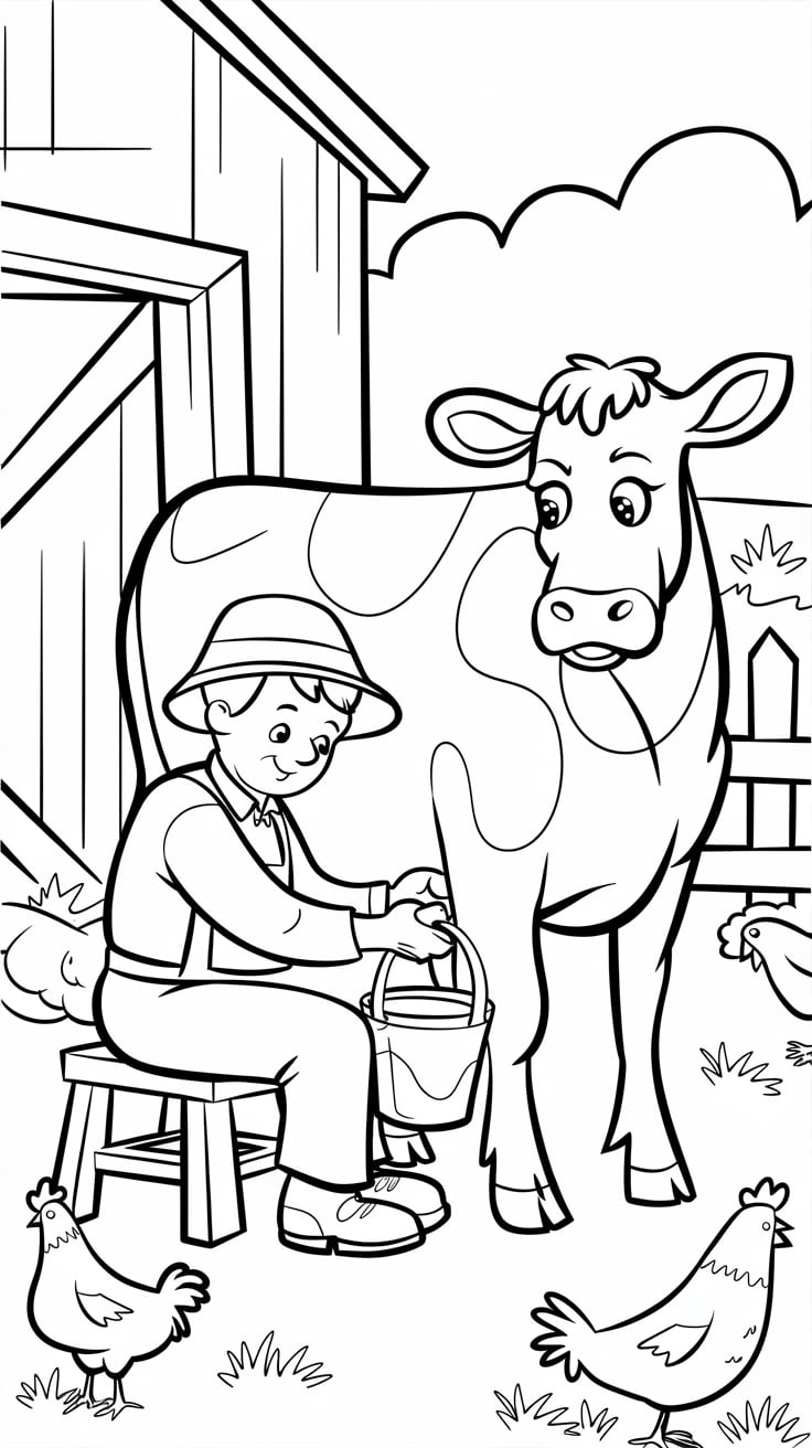 coloring page of cow