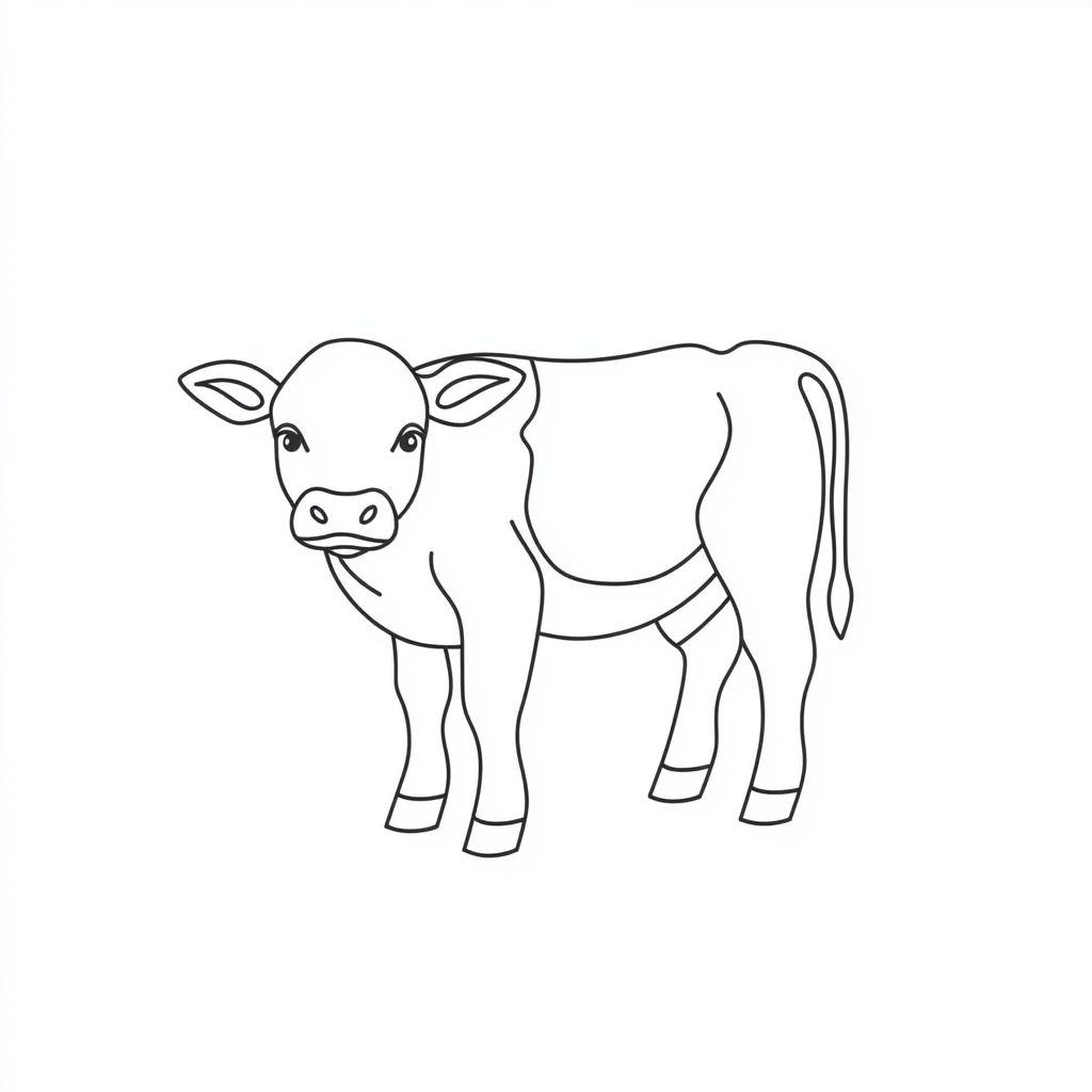 cow and tractor coloring page