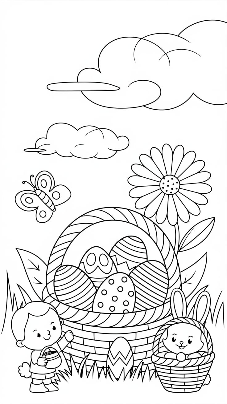 easy spring coloring pages