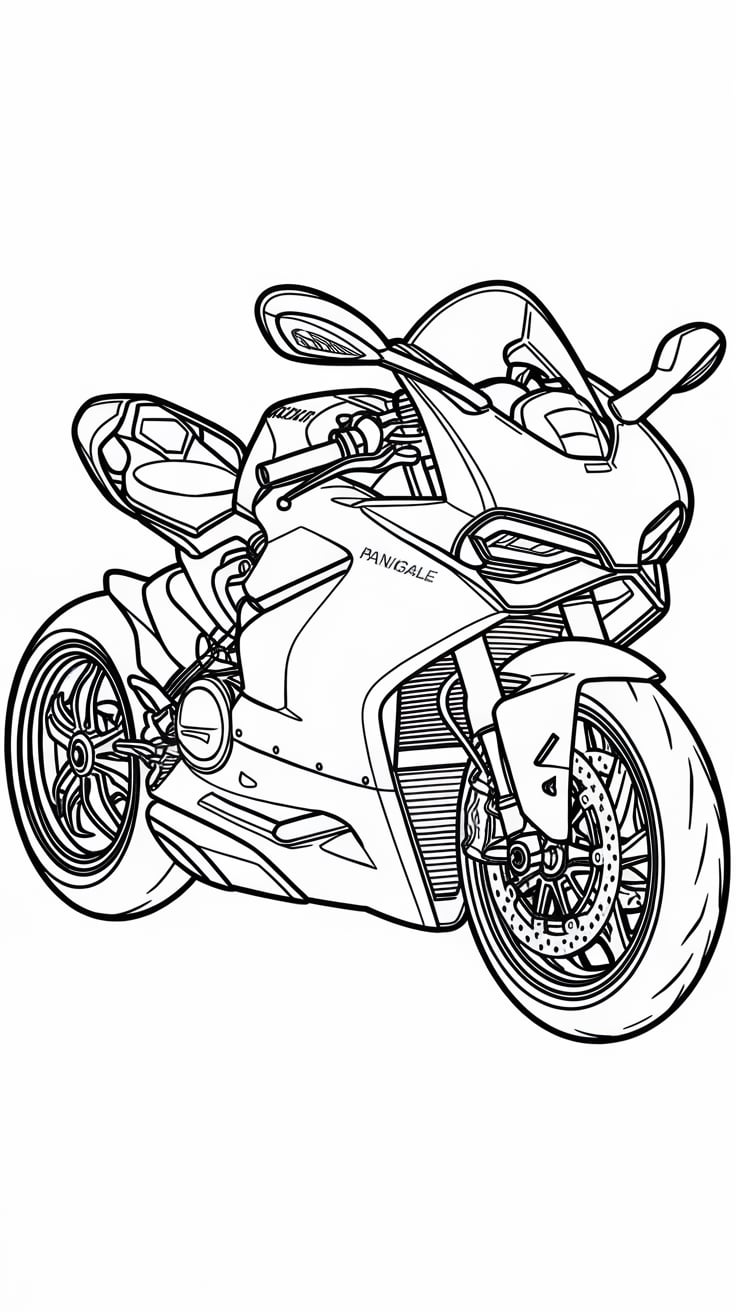 easy motorcycle coloring pages