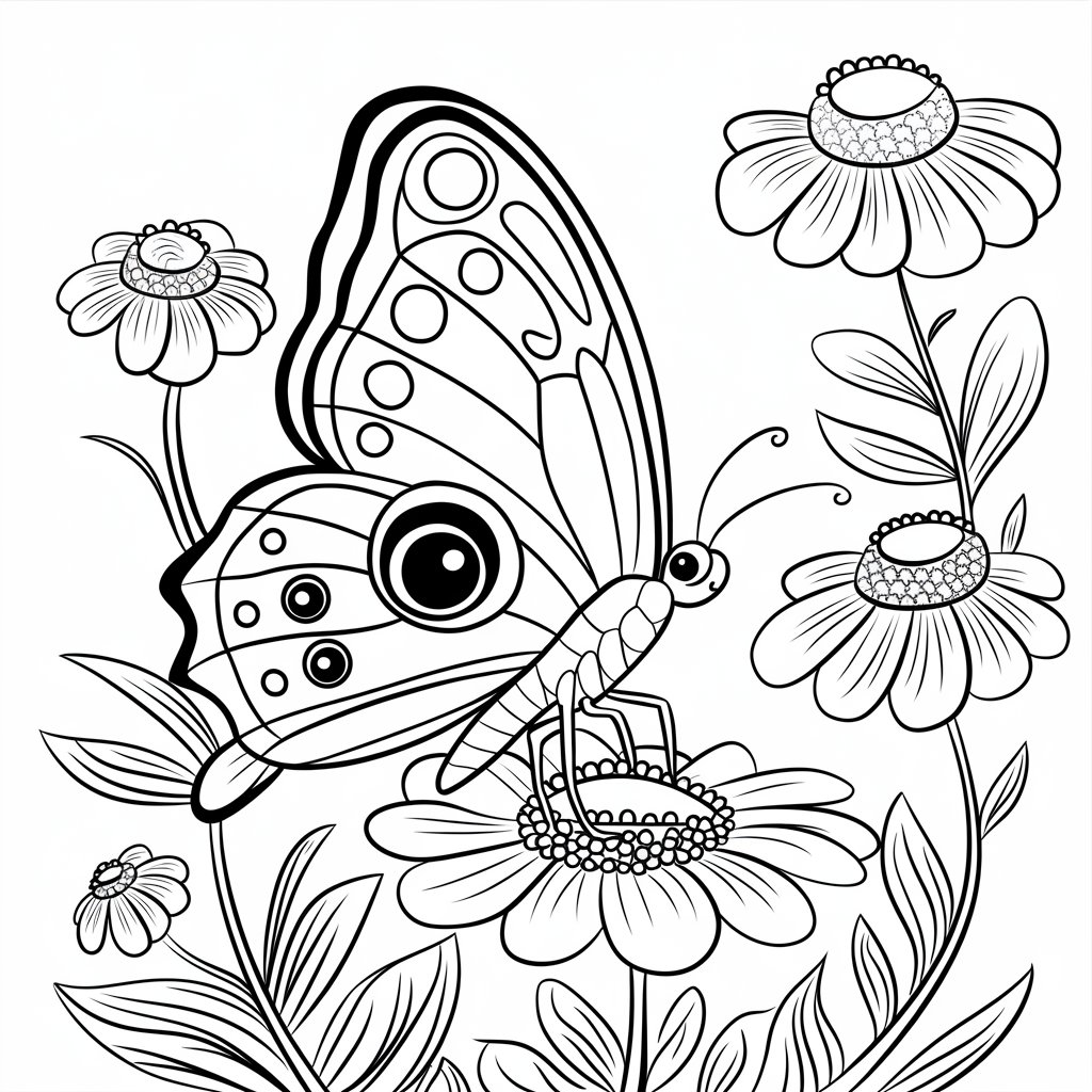 coloring page butterfly