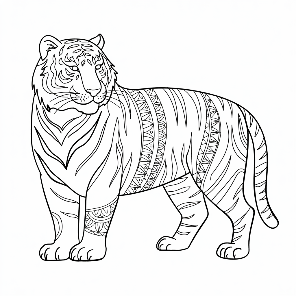 coloring page tiger