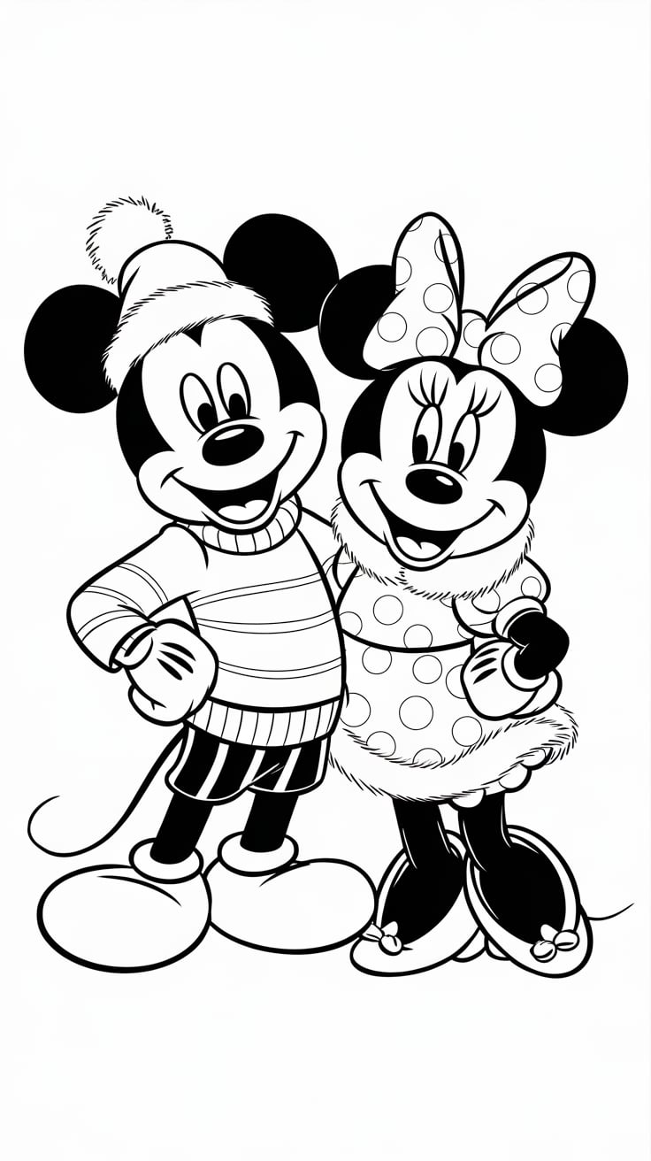 mickey minnie mouse coloring pages