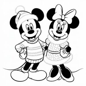 mickey and minnie coloring page