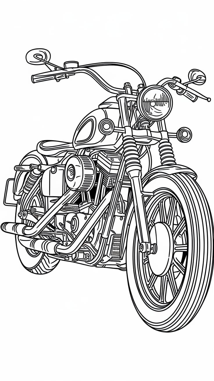 police motorcycle coloring page