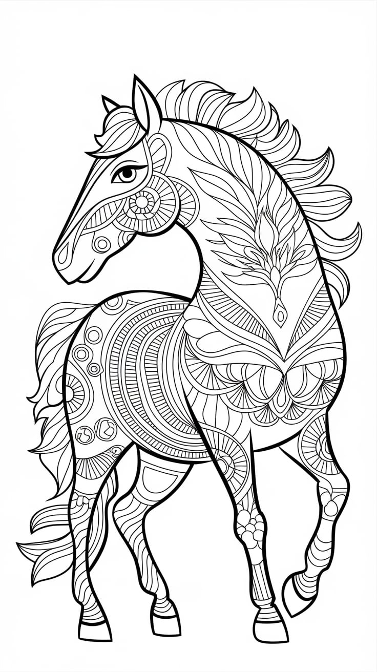 real horse coloring pages
