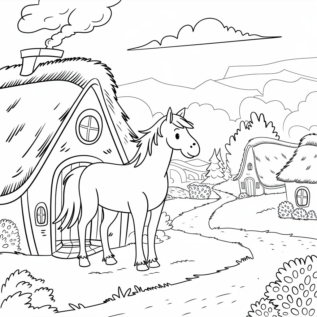 horse coloring in pages