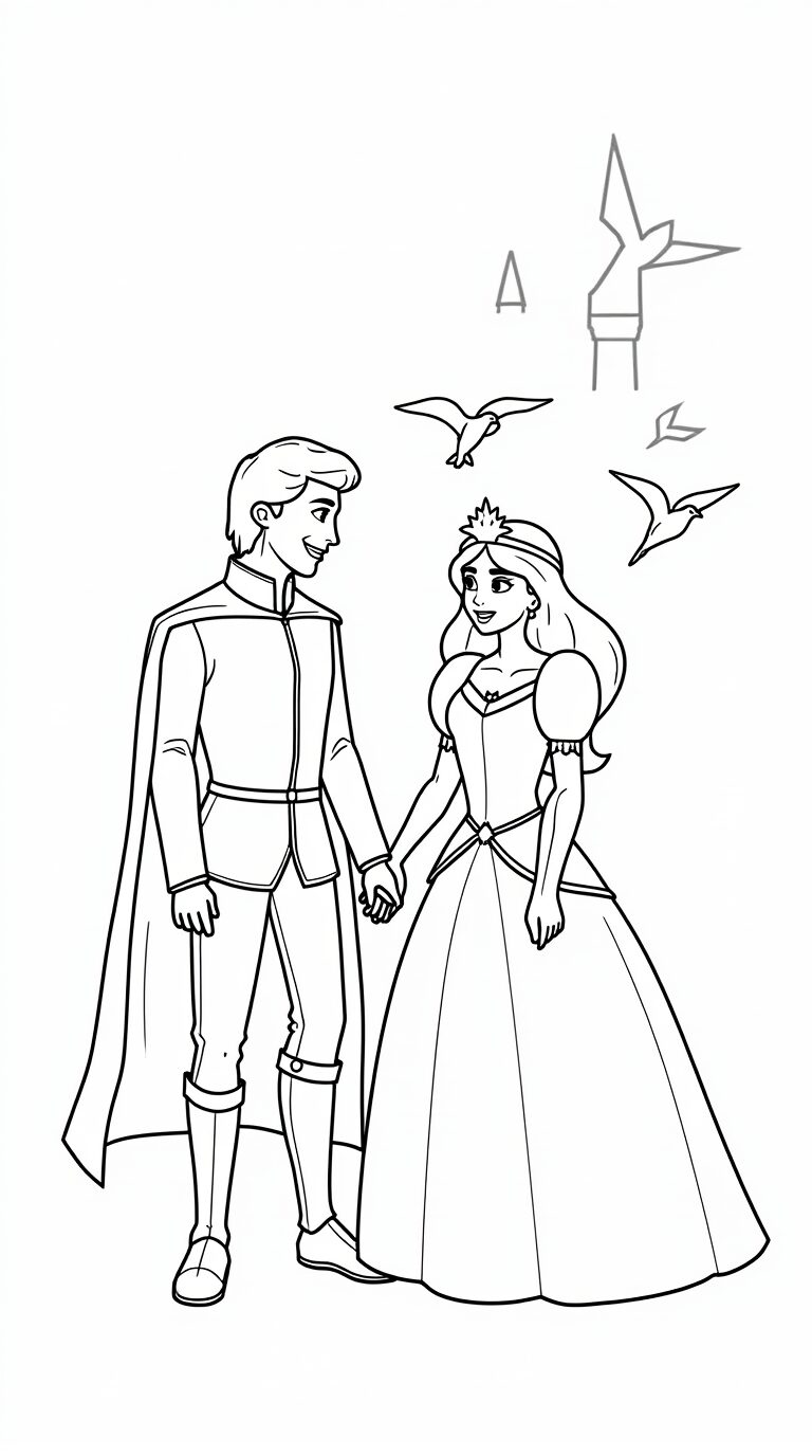Prince and Princess Online Coloring Pages