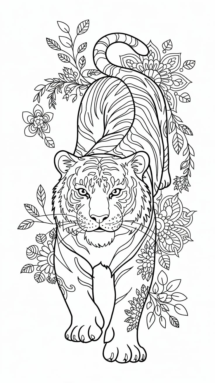 tiger coloring pages realistic