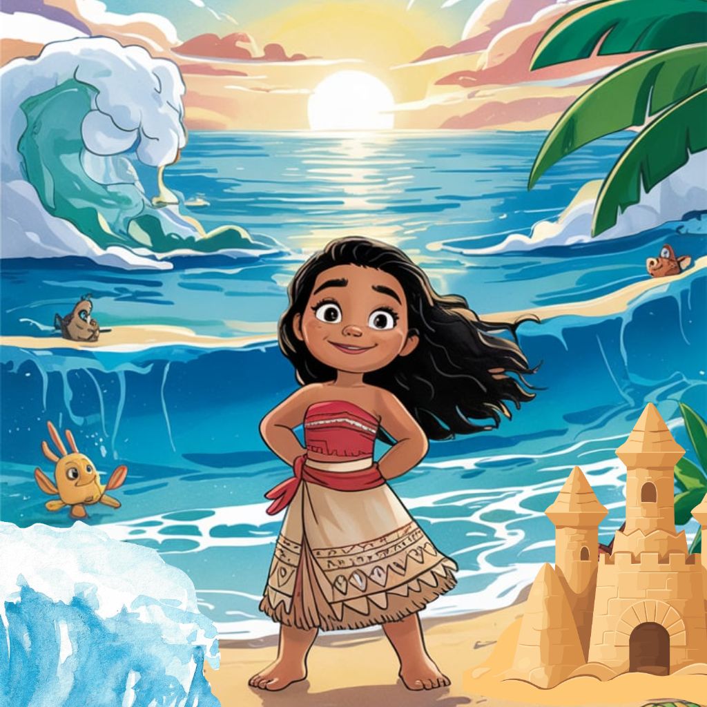 Moana Coloring Page with Her Story cover