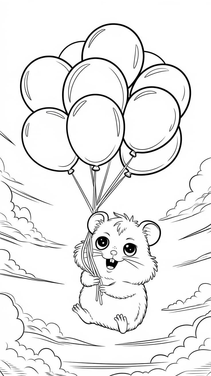christmas hamster coloring pages