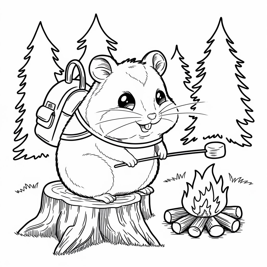 hamster coloring page