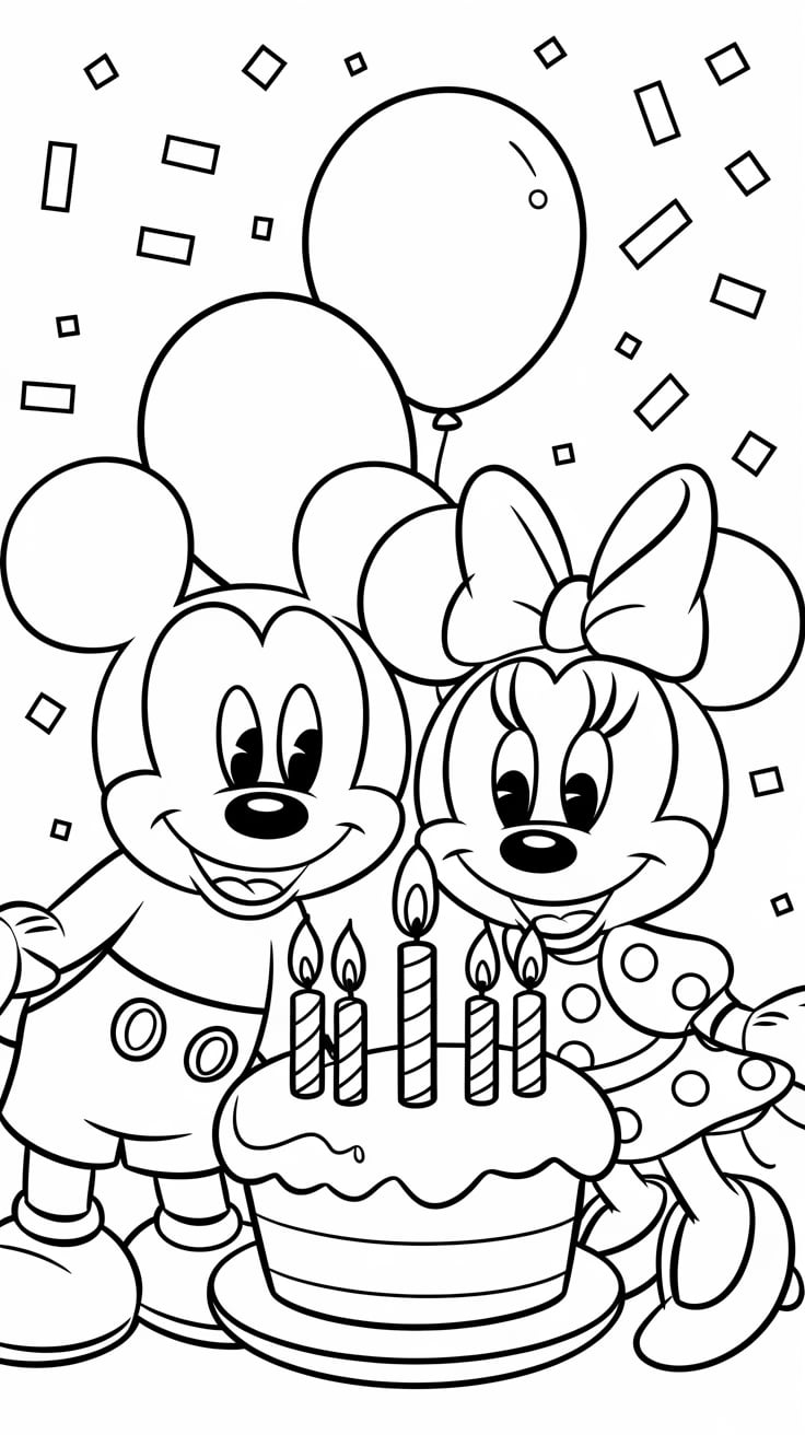 mickey and minnie mouse coloring pages