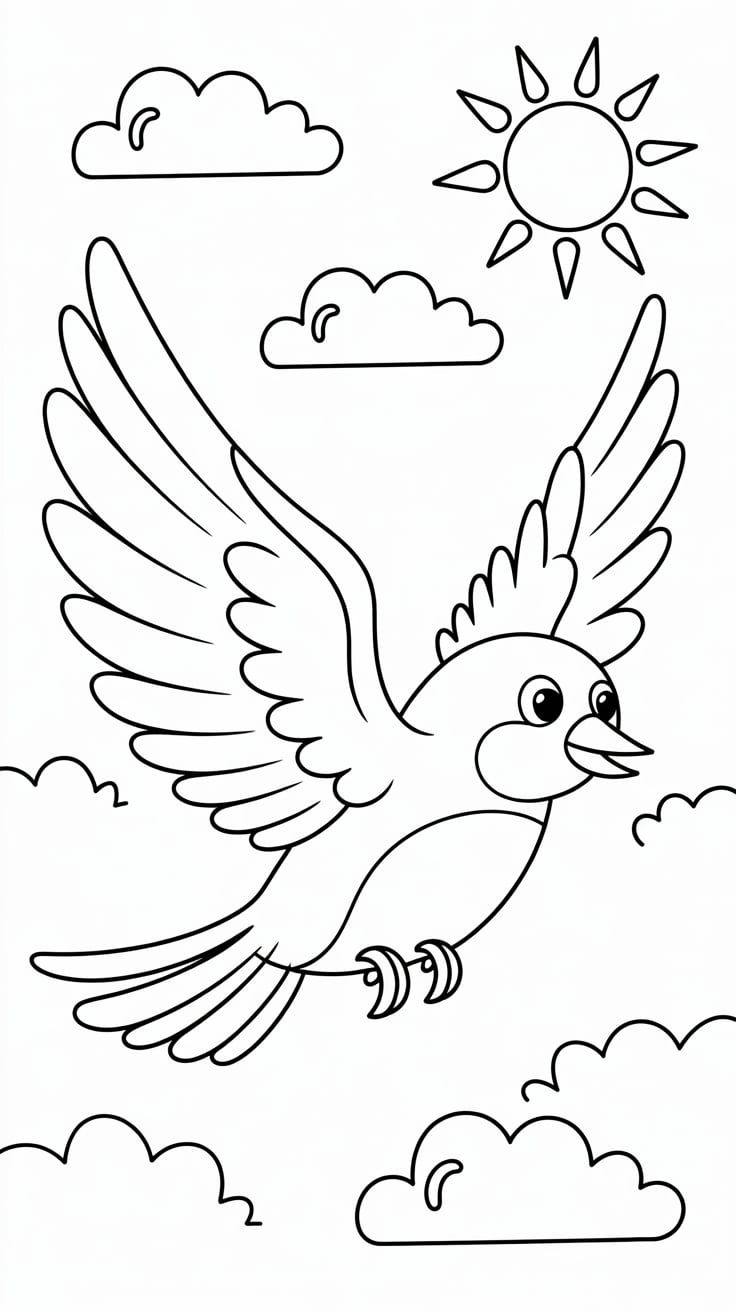 coloring page of bird