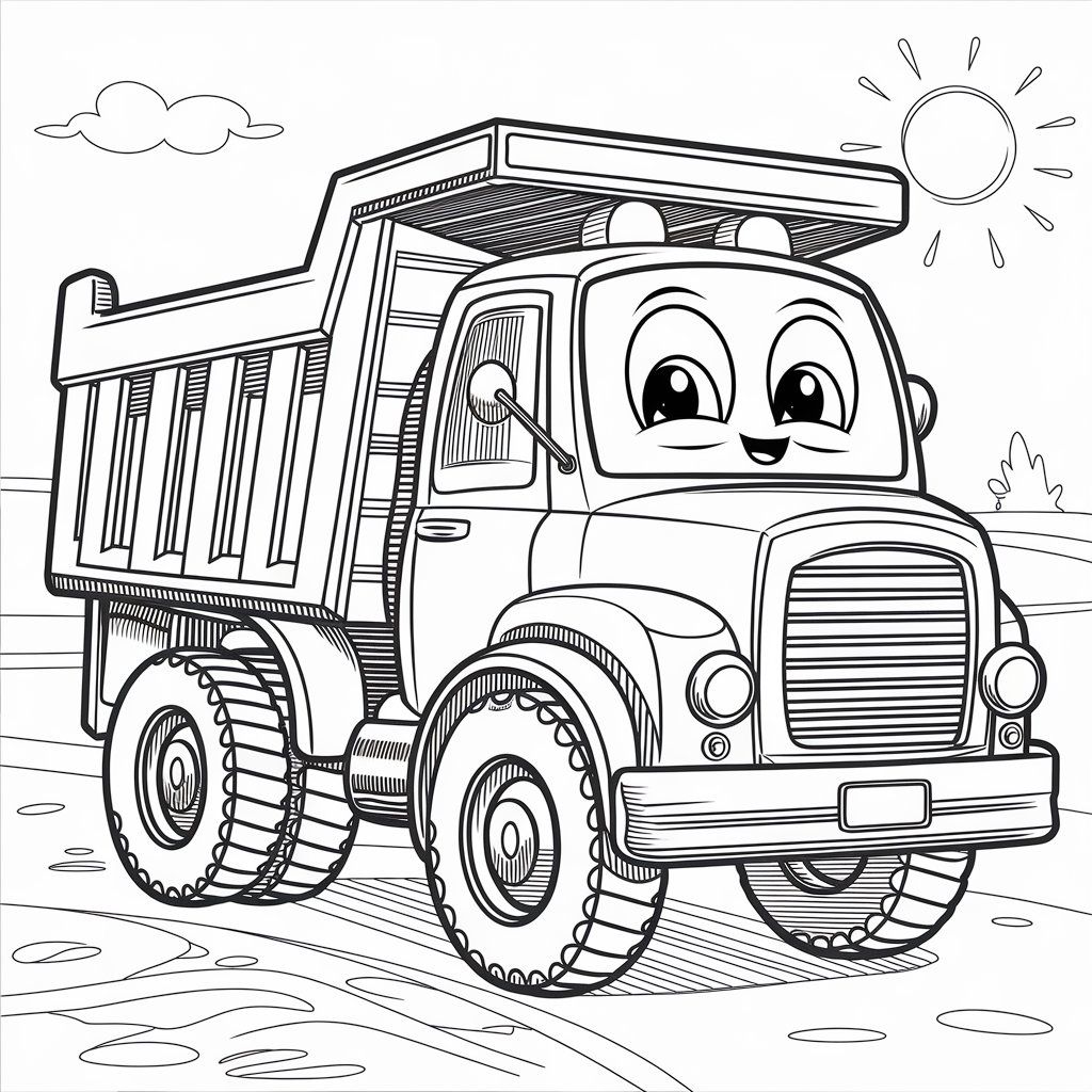 trash truck coloring page