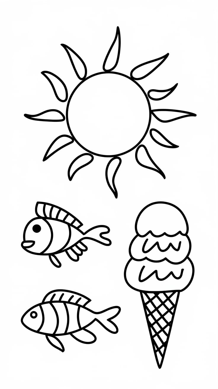summer coloring pages for preschoolers