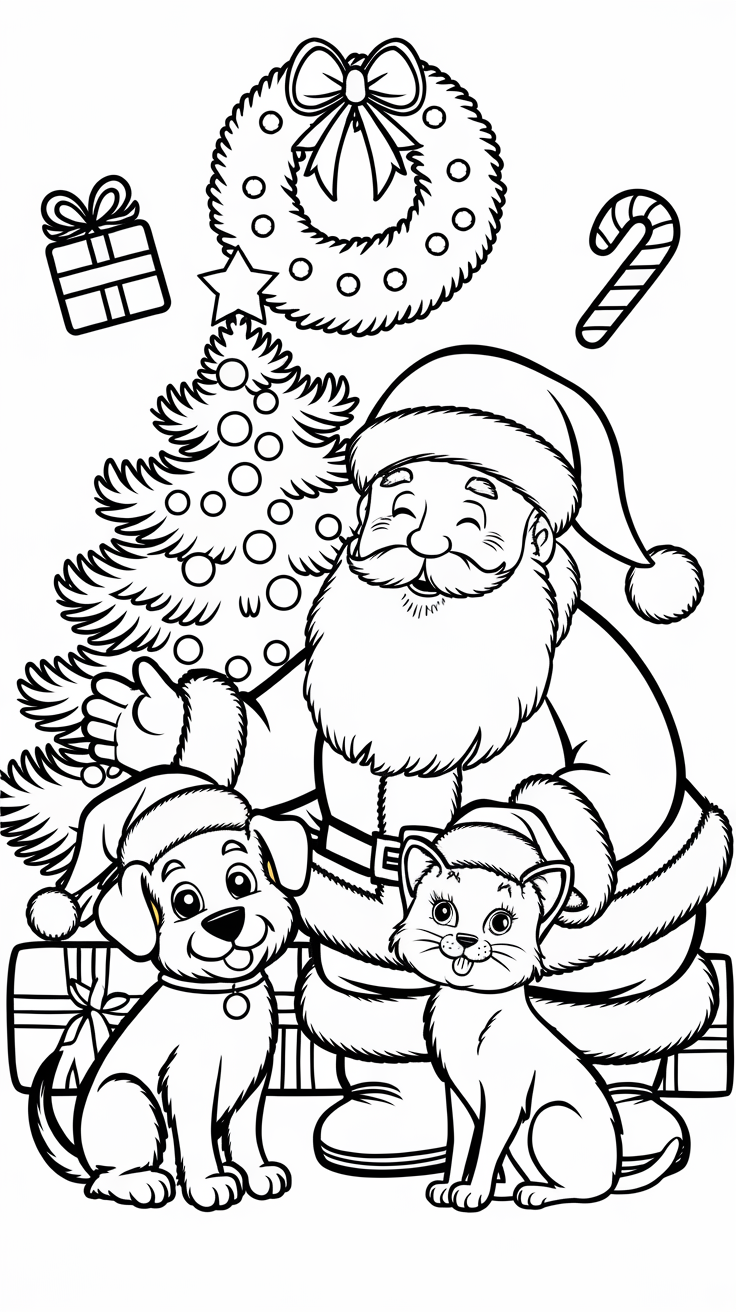 printable coloring pages santa
