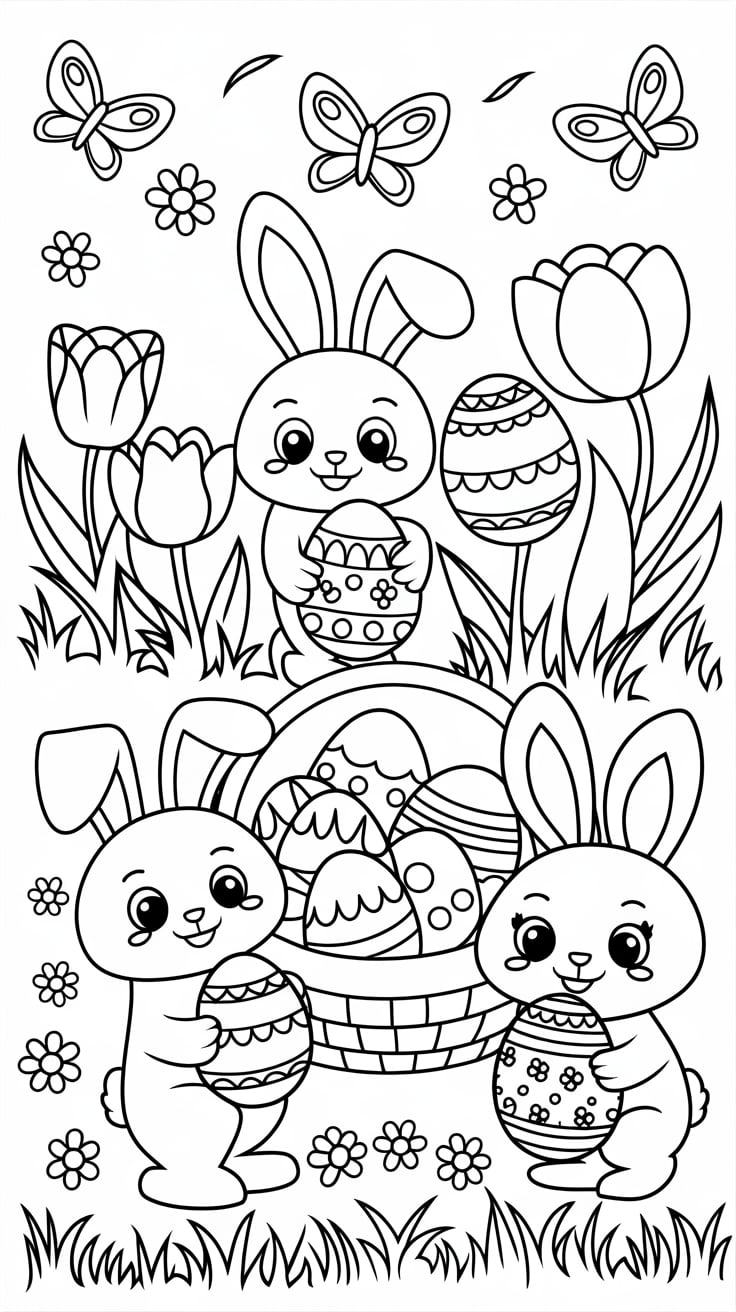 spring easter coloring pages